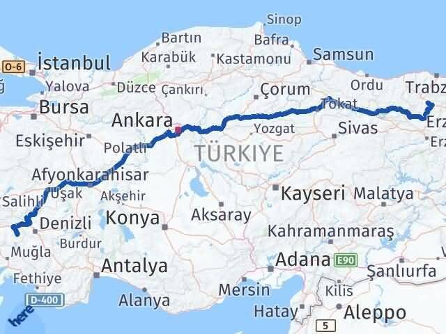 Gümüşhane Karacasu Aydın Arası Kaç Km - Yol Haritası