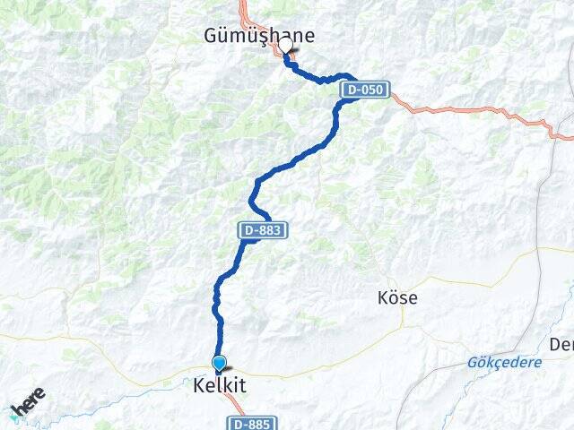 İnönü Gümüşhane Üniversitesi Arası Kaç Km - Yol Tarifi