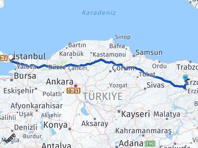 Gümüşhane Kelkit İstanbul Arası Kaç Km - Yol Haritası