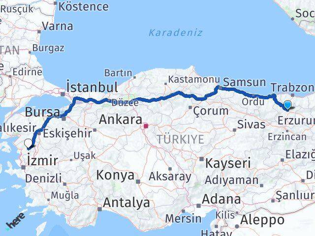 Gümüşhane Kınık İzmir Arası Kaç Km - Yol Haritası