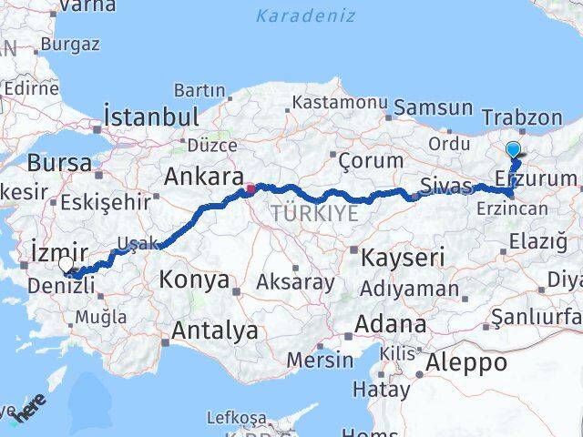 Gümüşhane Kiraz İzmir Arası Kaç Km - Yol Haritası