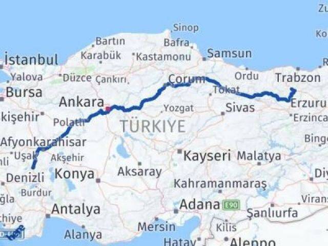 Gümüşhane Kızılören Afyonkarahisar Arası Kaç Km - Yol Haritası