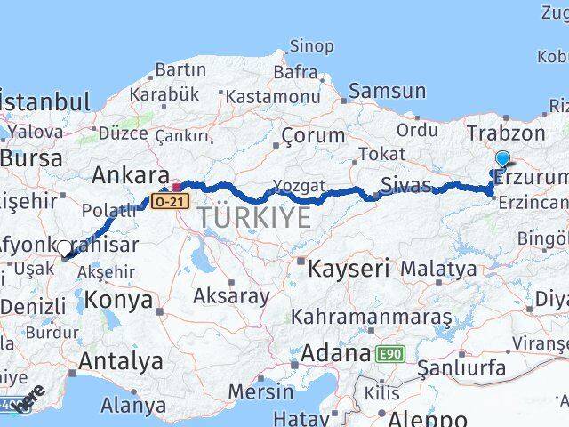 Gümüşhane Köse Afyonkarahisar Arası Kaç Km - Yol Haritası