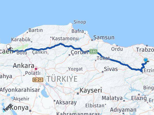 Gümüşhane Köse Düzce Arası Kaç Km - Yol Haritası