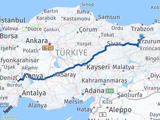 Gümüşhane Köse Isparta Arası Kaç Km - Yol Haritası