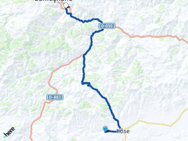 Kayadibi Gümüşhane Üniversitesi Arası Kaç Km - Yol Tarifi