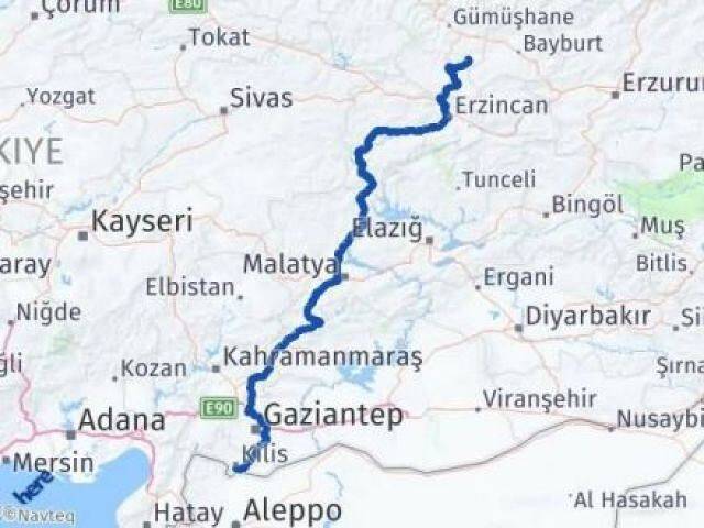 Gümüşhane Köse Kilis Arası Kaç Km - Yol Haritası