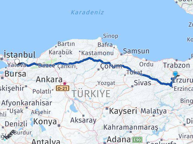 Gümüşhane Köse Kocaeli Arası Kaç Km - Yol Haritası