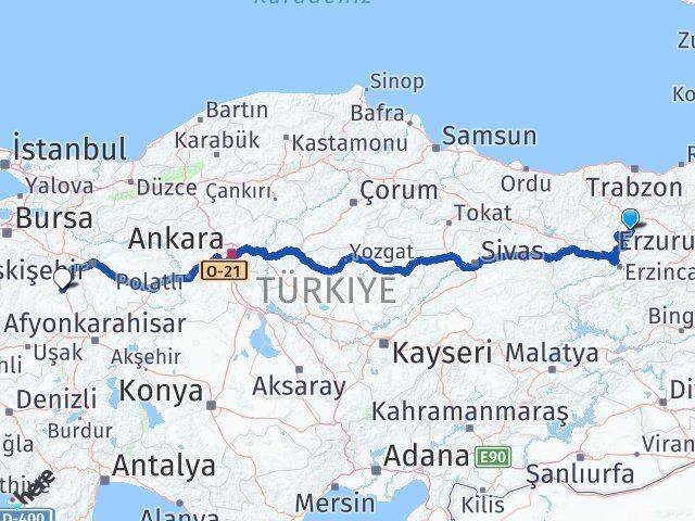 Gümüşhane Köse Kütahya Arası Kaç Km - Yol Haritası