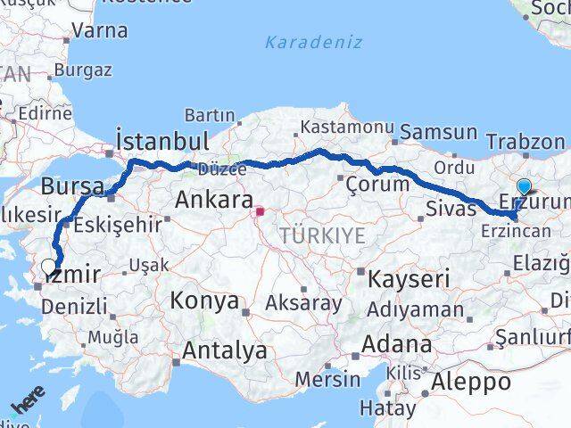 Gümüşhane Köse Manisa Arası Kaç Km - Yol Haritası