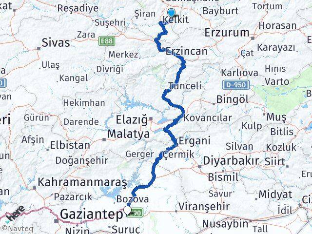 Gümüşhane Köse Şanlıurfa Arası Kaç Km - Yol Haritası