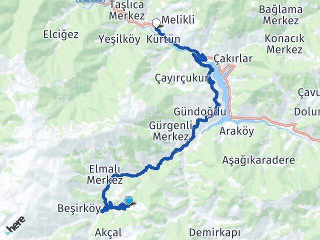 Kızılcatam Kürtün Arası Kaç Km - Yol Tarifi