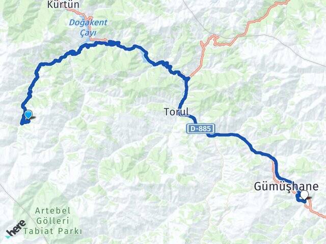 Kuşluk Gümüşhane Üniversitesi Arası Kaç Km - Yol Tarifi