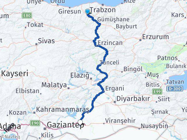 Gümüşhane Kürtün Şanlıurfa Arası Kaç Km - Yol Haritası