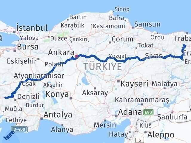 Gümüşhane Kuyucak Aydın Arası Kaç Km - Yol Haritası
