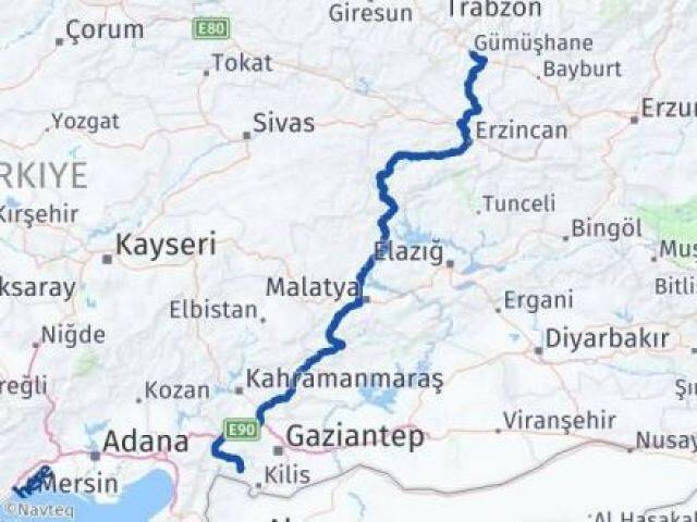 Gümüşhane Musabeyli Kilis Arası Kaç Km - Yol Haritası