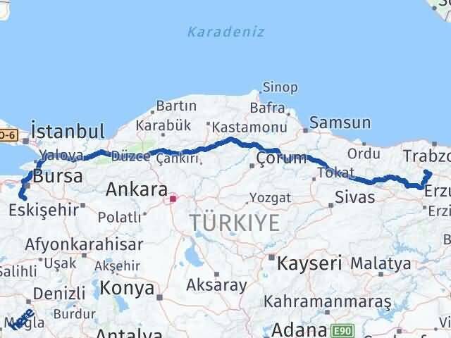 Gümüşhane Orhaneli Bursa Arası Kaç Km - Yol Haritası