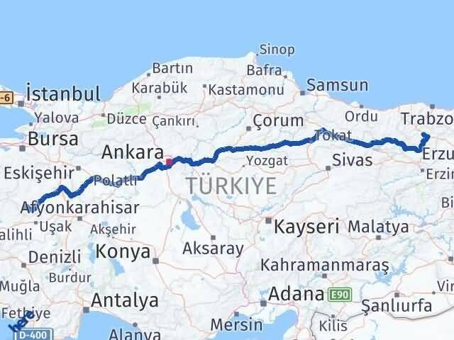 Gümüşhane Pazarlar Kütahya Arası Kaç Km - Yol Haritası