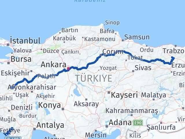 Gümüşhane Şaphane Kütahya Arası Kaç Km - Yol Haritası