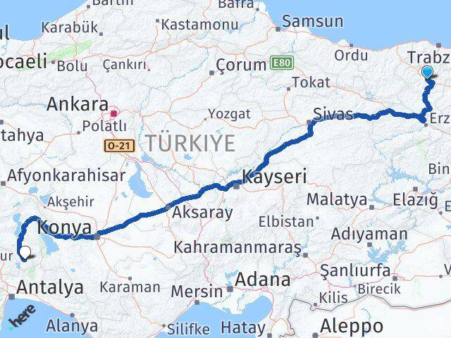 Gümüşhane Sütçüler Isparta Arası Kaç Km - Yol Haritası