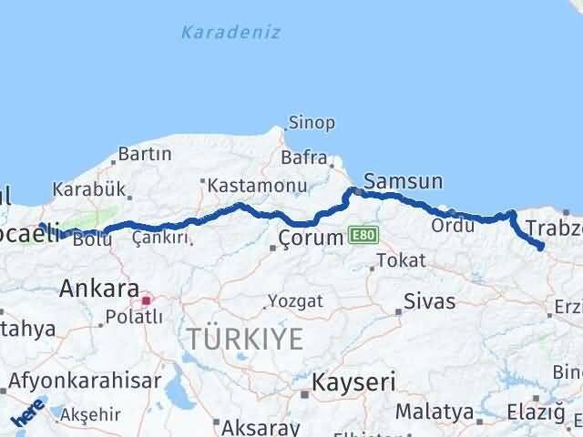 Gümüşhane Torul Düzce Arası Kaç Km - Yol Haritası