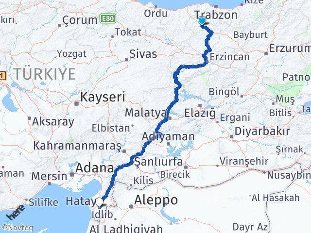 Gümüşhane Torul Hatay Arası Kaç Km - Yol Haritası