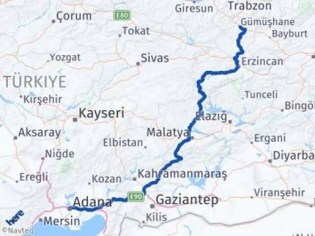Gümüşhane Yüreğir Arası Kaç Km - Yol Tarifi