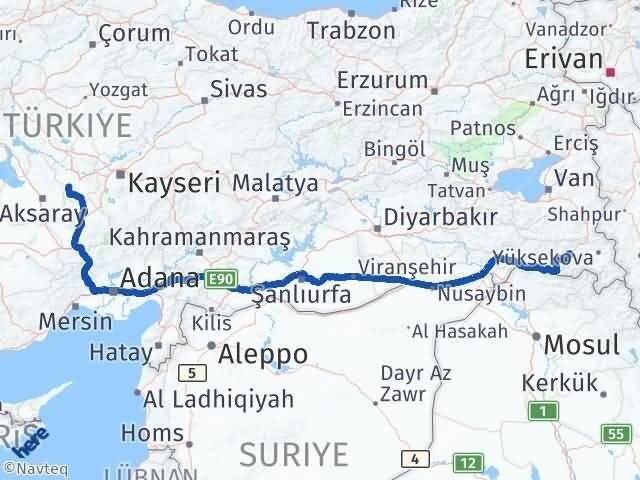 Hakkari Acıgöl Nevşehir Arası Kaç Km - Yol Haritası