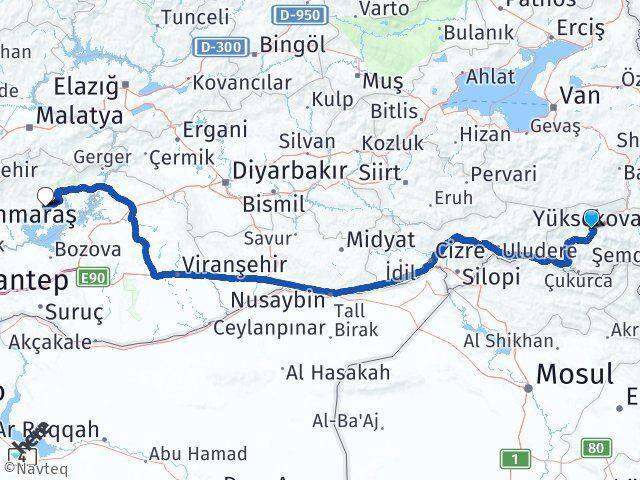 Hakkari Adıyaman Havalimanı Arası Kaç Km - Yol Haritası
