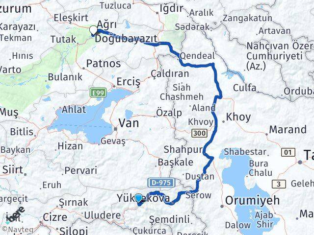 Hakkari Ağrı Havalimanı Arası Kaç Km - Yol Haritası