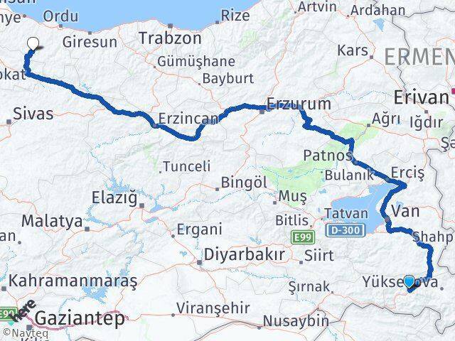 Hakkari Aybastı Arası Kaç Km - Yol Tarifi