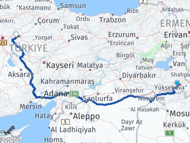 Hakkari Balışeyh Kırıkkale Arası Kaç Km - Yol Haritası