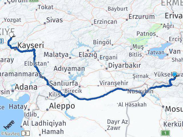 Hakkari Boğazlıyan Arası Kaç Km - Yol Tarifi