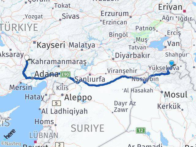 Hakkari Çamardı Niğde Arası Kaç Km - Yol Haritası