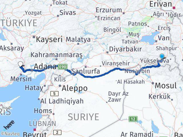 Hakkari Çamlıyayla Arası Kaç Km - Yol Tarifi
