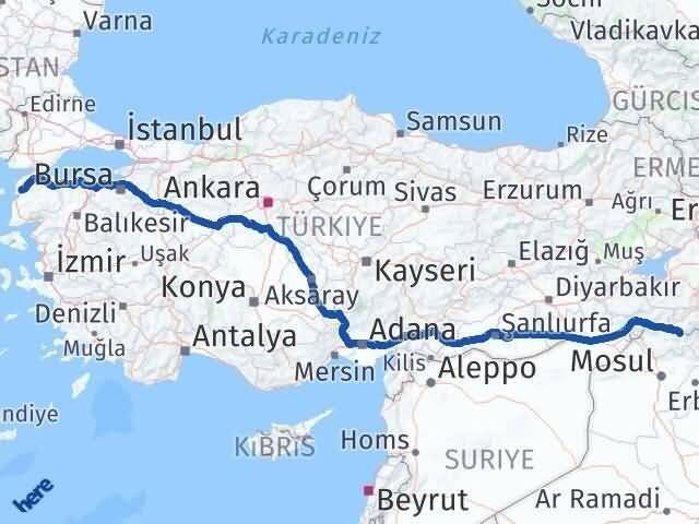 Hakkari Çukurca Çanakkale Arası Kaç Km - Yol Haritası