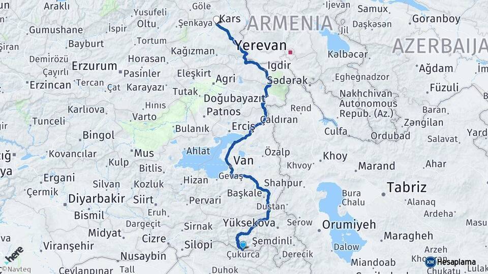 Çukurca Kars Arası Kaç Km - Yol Tarifi