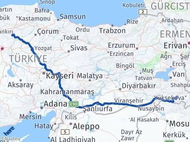Hakkari Eldivan Çankırı Arası Kaç Km - Yol Haritası