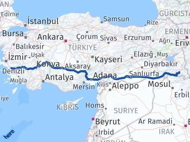 Hakkari Germencik Aydın Arası Kaç Km - Yol Haritası