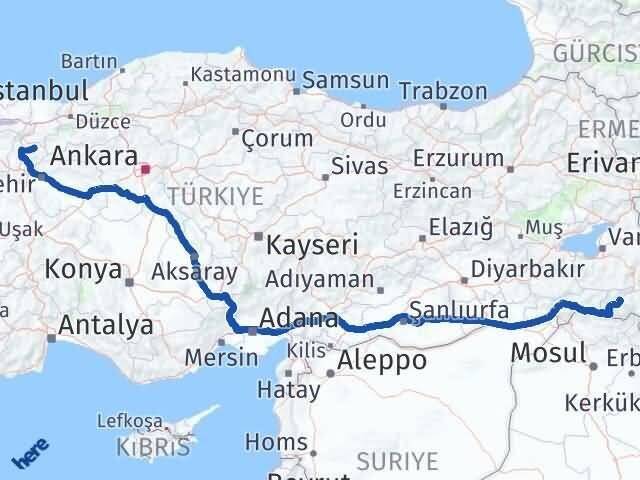 Hakkari Gölpazarı Bilecik Arası Kaç Km - Yol Haritası