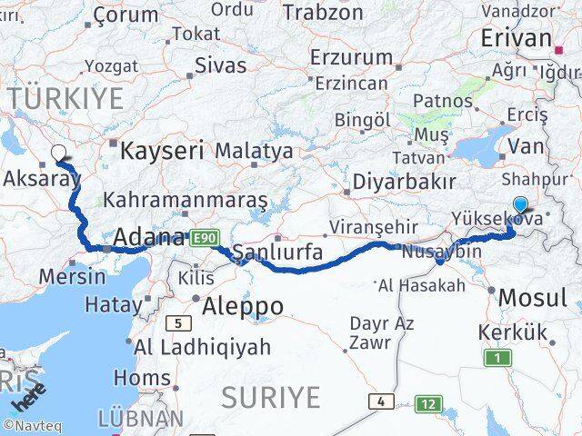 Hakkari Gülağaç Aksaray Arası Kaç Km - Yol Haritası