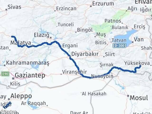 Hakkari Gürün Sivas Arası Kaç Km - Yol Haritası
