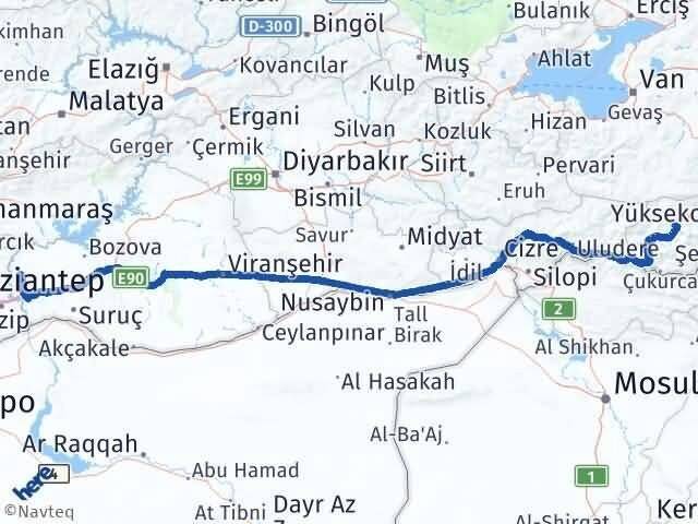 Hakkari Halfeti Şanlıurfa Arası Kaç Km - Yol Haritası