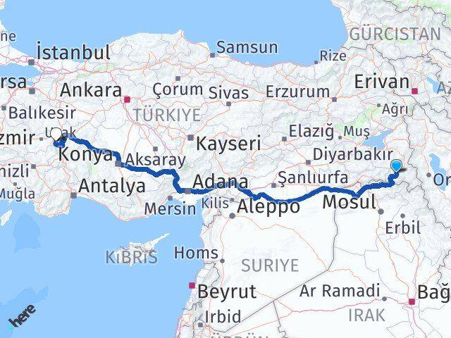 Hakkari Hocalar Afyonkarahisar Arası Kaç Km - Yol Haritası