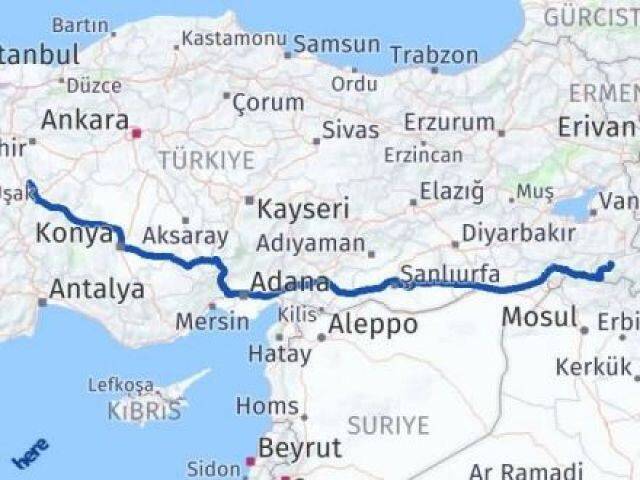 Hakkari İhsaniye Afyonkarahisar Arası Kaç Km - Yol Haritası