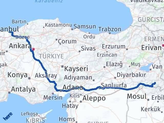 Hakkari Karasu Sakarya Arası Kaç Km - Yol Haritası