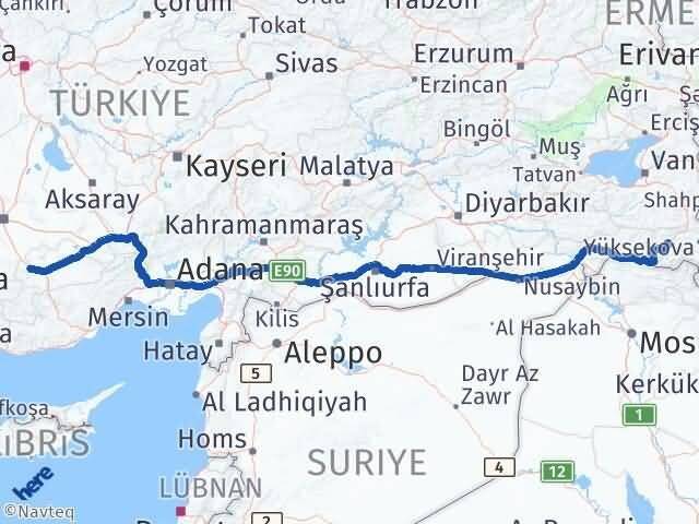 Hakkari Kazımkarabekir Karaman Arası Kaç Km - Yol Haritası