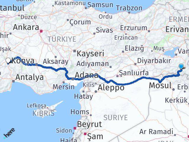 Hakkari Keçiborlu Isparta Arası Kaç Km - Yol Haritası