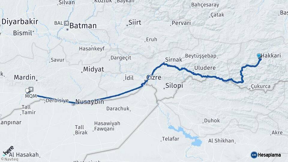 Hakkari Kızıltepe Mardin Arası Kaç Km - Yol Haritası