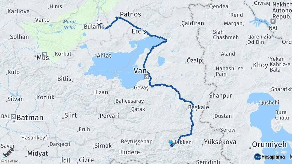 Hakkari Malazgirt Muş Arası Kaç Km - Yol Haritası